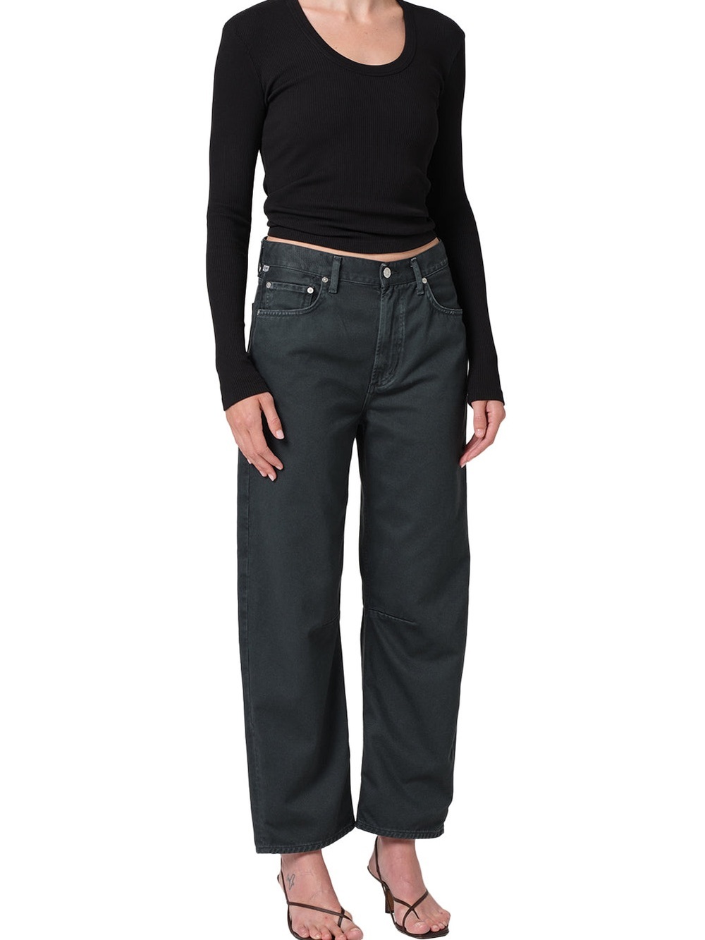 Citizens of Humanity Miro Washed Black Barrel Pants Size 26 - Picture 2 of 10